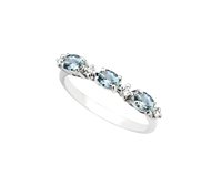 Anello Lunatica Donna in Oro Acquamarina 0.45 Ct TAM40 - TAM40